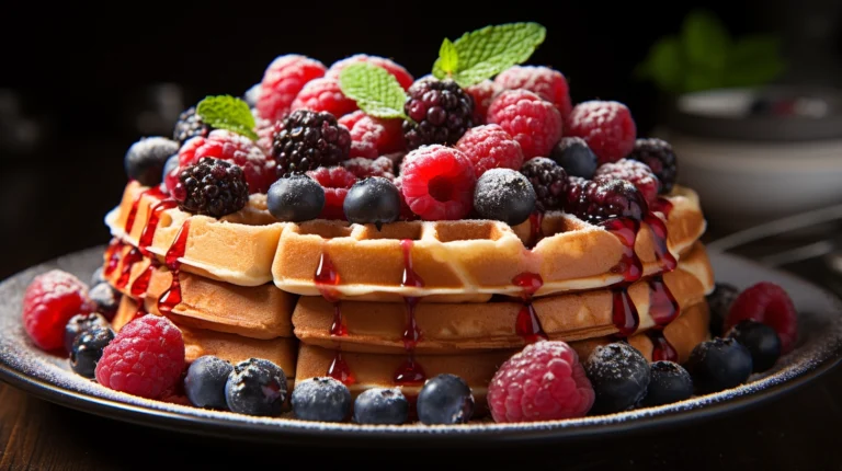 Recipe for wholegrain waffles with warm berries