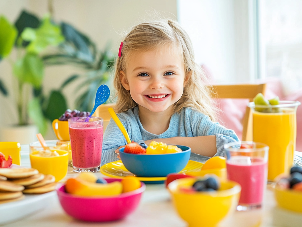 breakfast ideas for kids, healthy breakfast, kid-friendly recipes, nutritious breakfast, breakfast for morning grouches, fruit breakfast, smoothie bowls, creative breakfast ideas Hashtags: #healthybreakfast #breakfastideas #kid-friendly #morninggrouches #breakfastlove