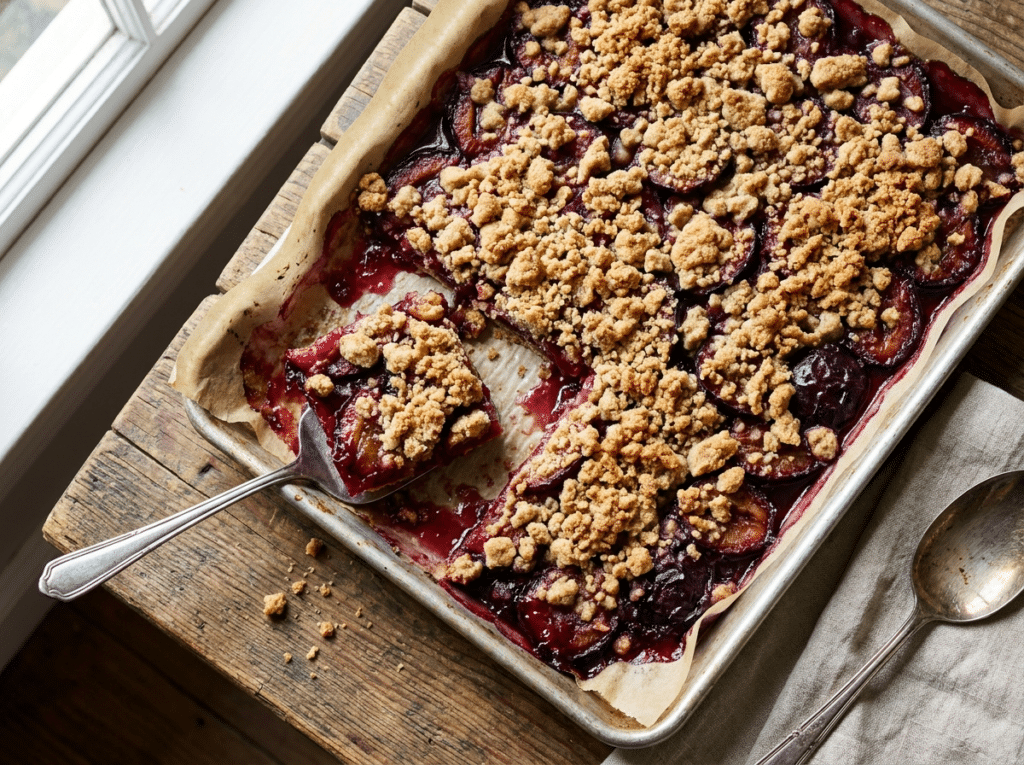 Austrian Plum Sheet Cake with Freshly Milled Spelt Flour