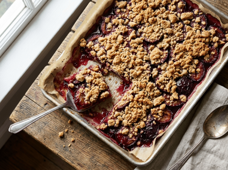 Austrian Plum Sheet Cake with Freshly Milled Spelt Flour