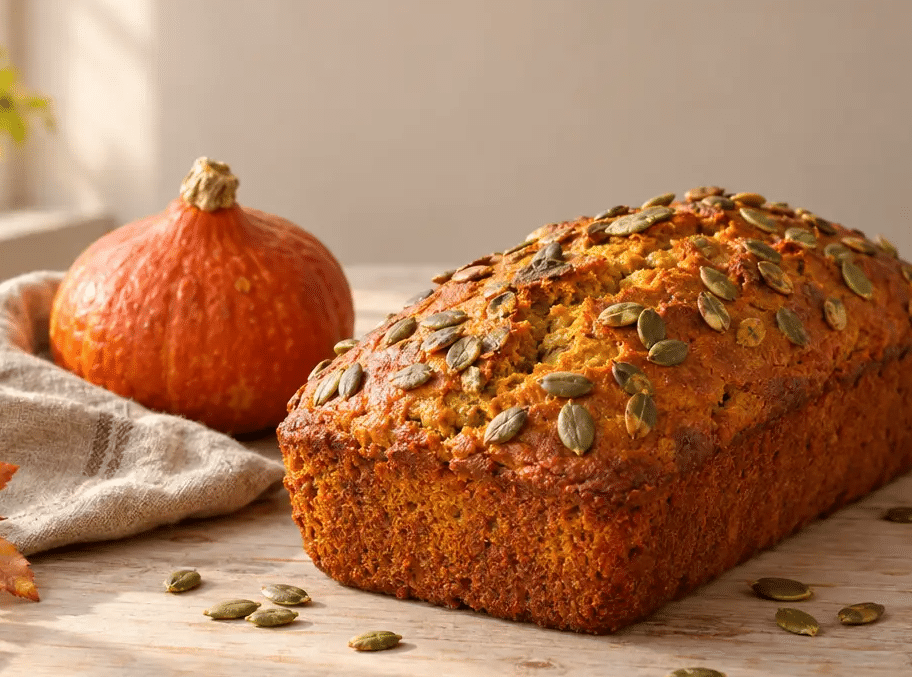 Pumpkin Bread with Freshly Ground Spelt Fall Bread from Our Own Mill